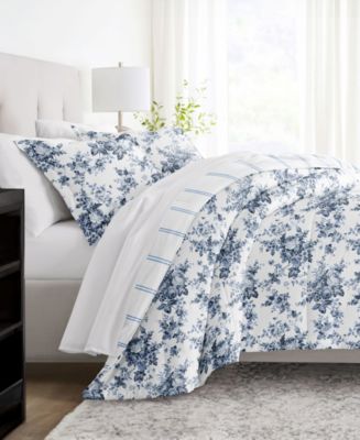 ienjoy Home Cabbage Rose Stripe 3-Piece Comforter Sets - Macy's
