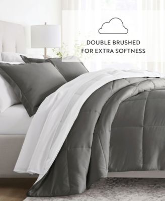 Stitched Stripe 3-Piece Comforter Set, Full/Queen