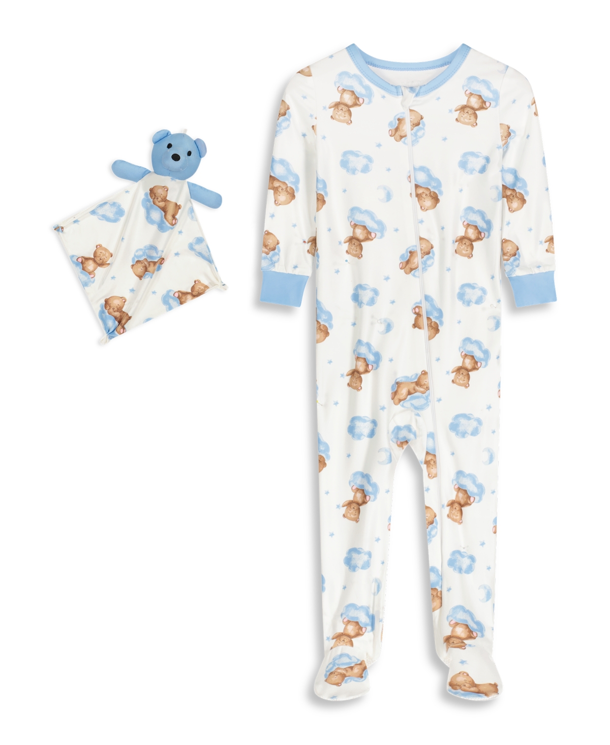Shop Max & Olivia Baby Boys Snug Fit Coverall One Piece With Matching Blankie In White