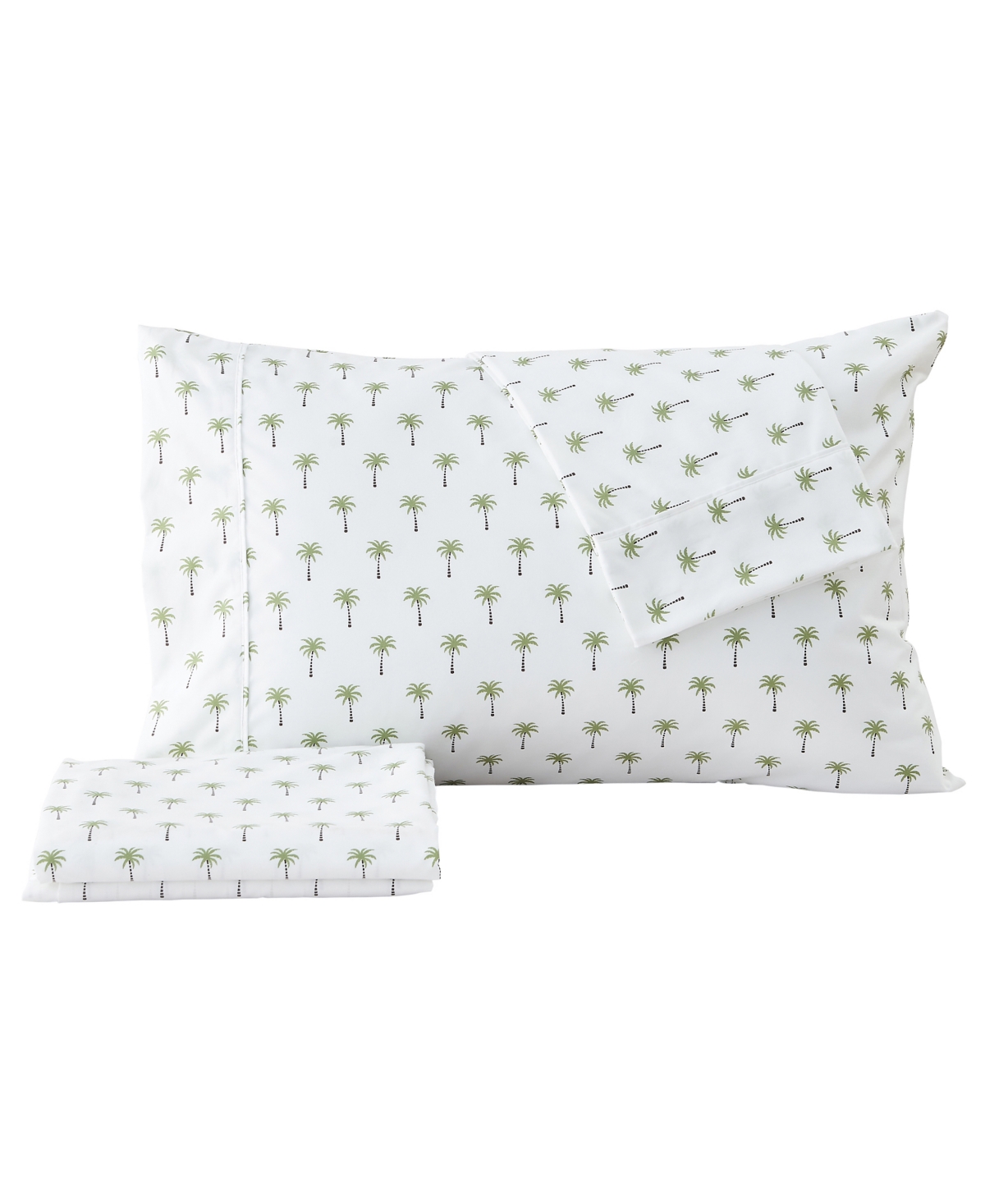 Premium Comforts Coastal Printed Microfiber 4-Pc. Sheet Set, - Coastal - Palm Tree