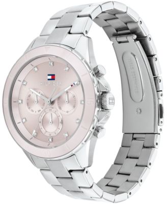Women's Multifunction Silver-Tone Stainless Steel Watch 40mm