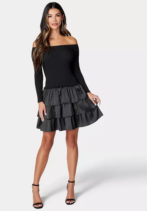 women's off the shoulder tiered dress