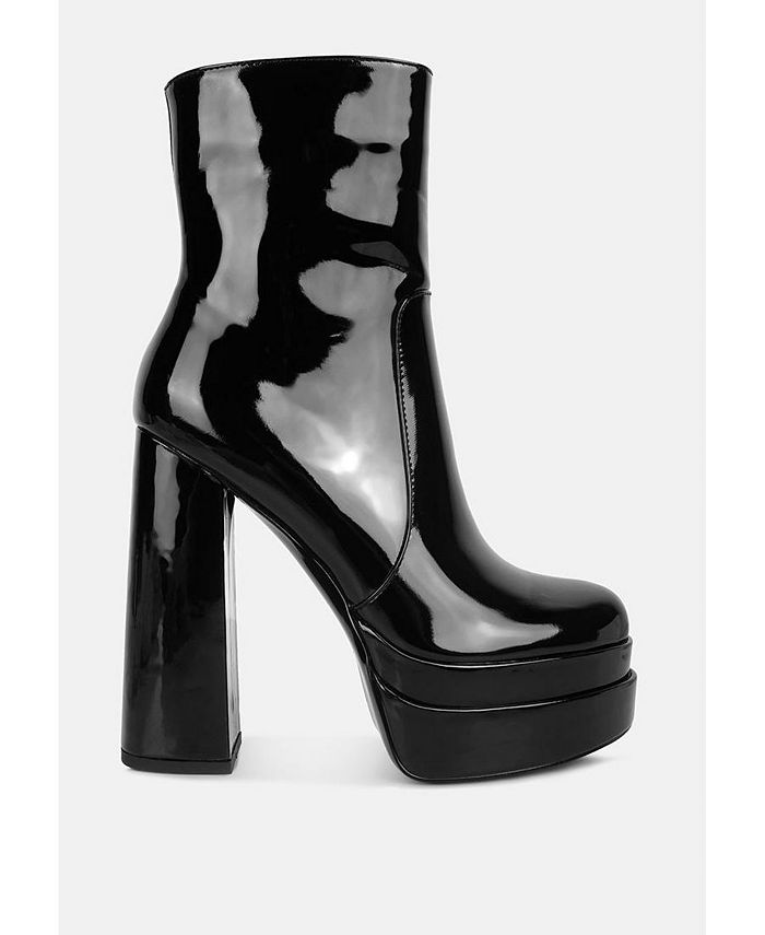 Macy's black patent leather boots hotsell