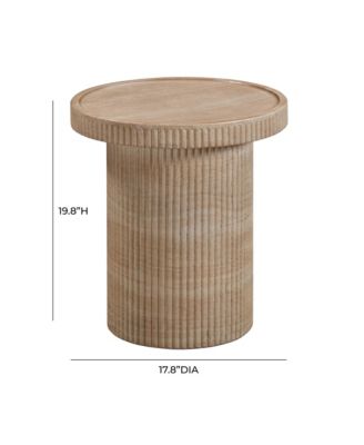 1 Pc. Faux Travertine Concrete Side Table