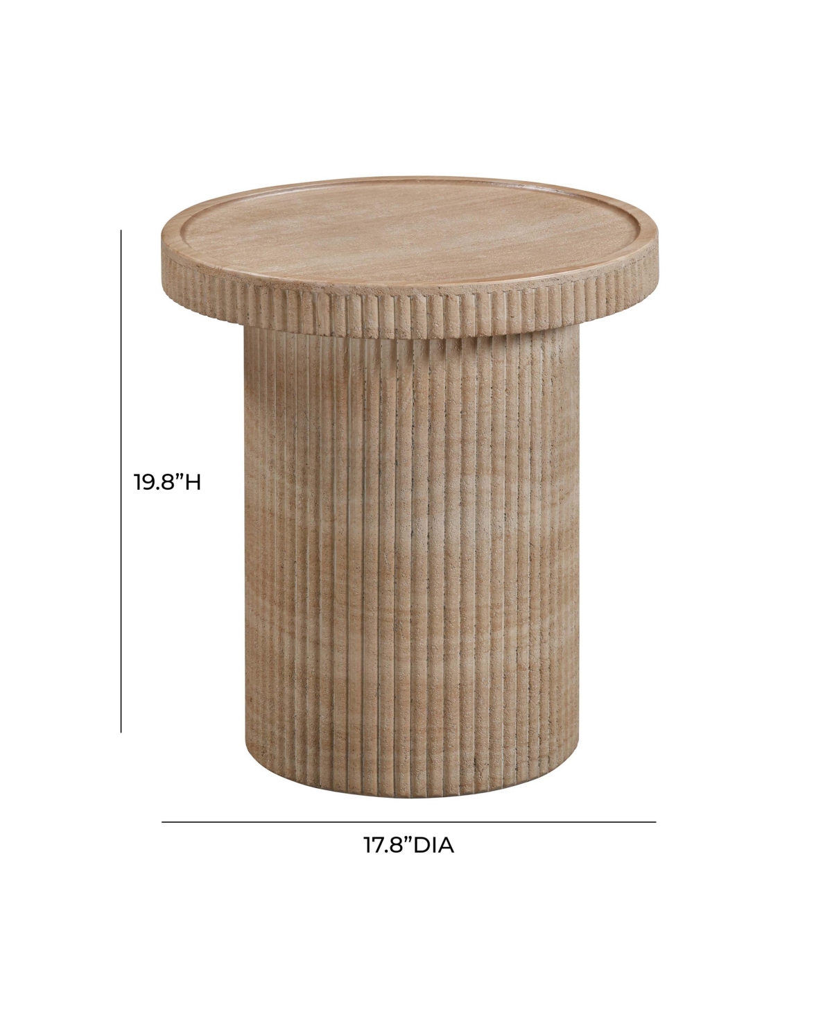 Tov Furniture Darcy Faux Travertine Concrete Side Table In Travertine