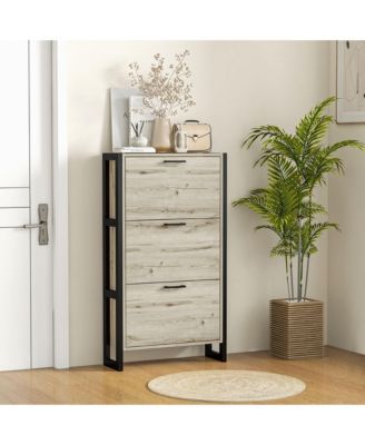 Shoe Cabinet with 3 Flip Drawer Cabinet,