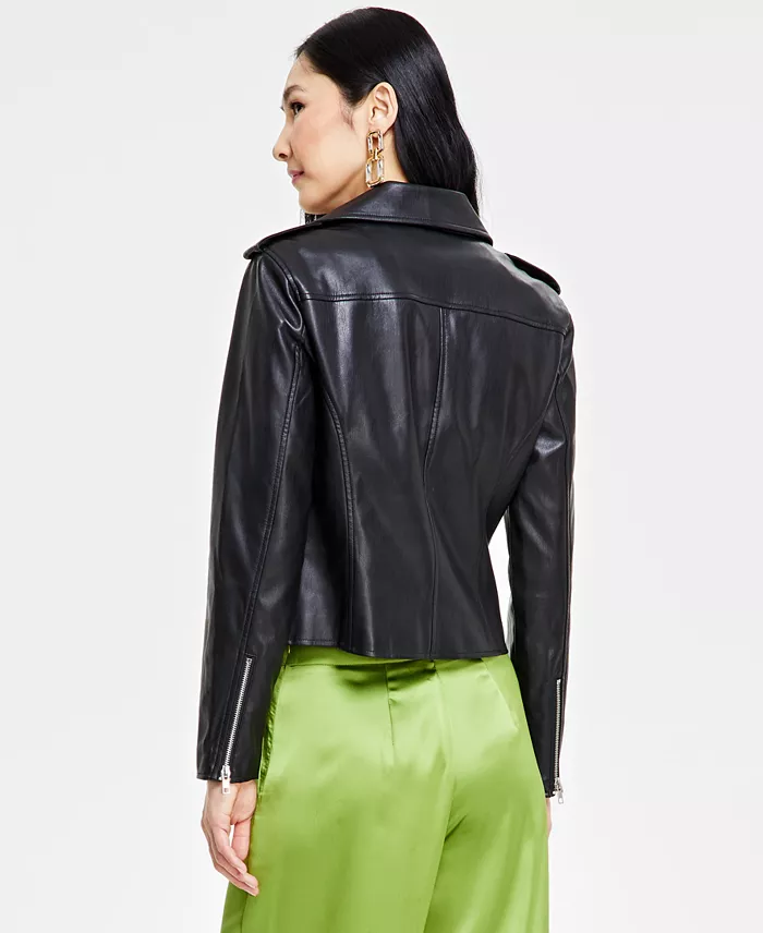 Women's Faux-Leather Jacket - thumbnail 2