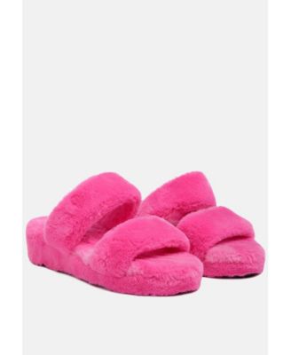 Womens Fur Slip On s Flat