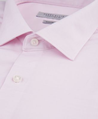 Мужская однотонная рубашка Perry Ellis из роскошной саржи современного покроя от Perry Ellis