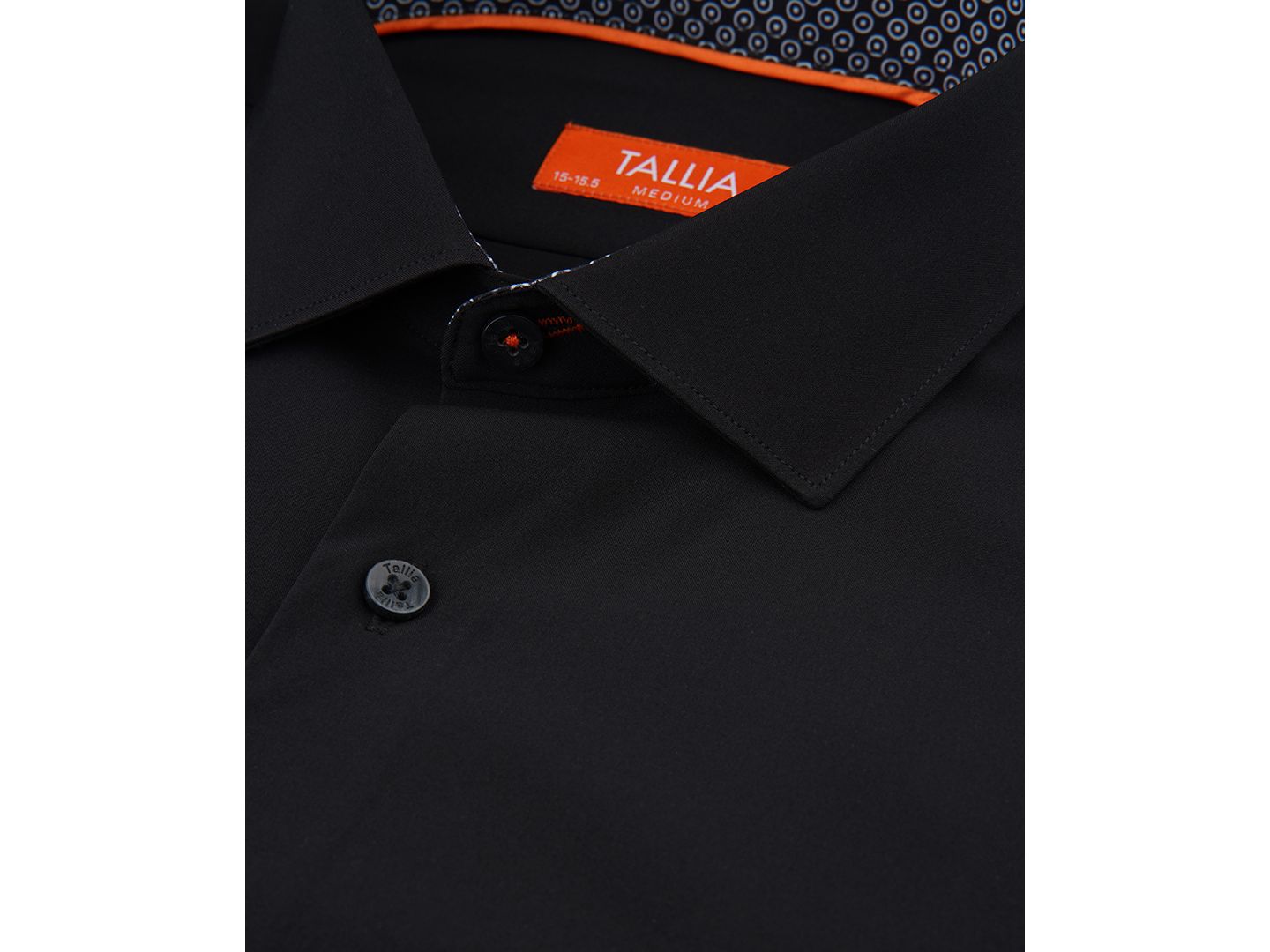 Мужская рубашка Tallia Slim-Fit Solid Poplin Dress Shirt, цвет: Чёрный — фото 5