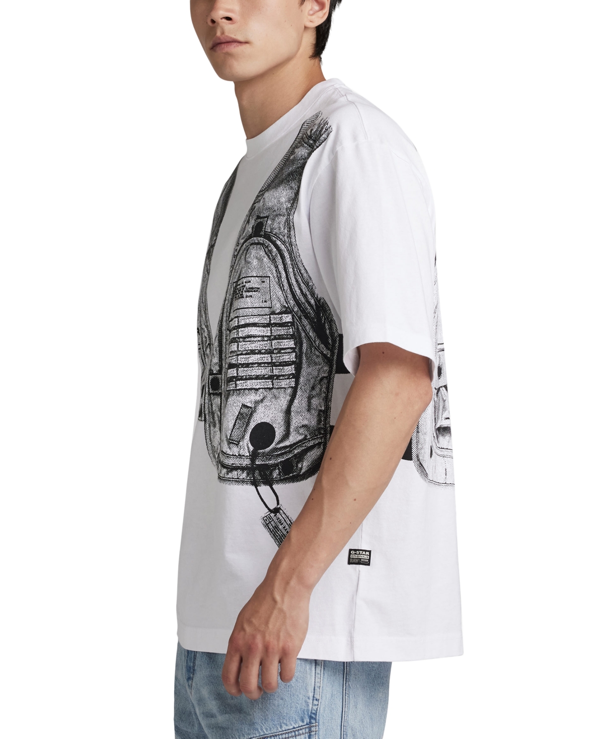 Shop G-star Raw Men's Archive Vest Graphic T-shirt In White