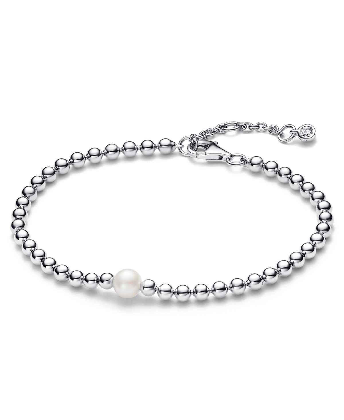 Sterling Silver Timeless Freshwater Cultured Pearl Beads Bracelet - Silver