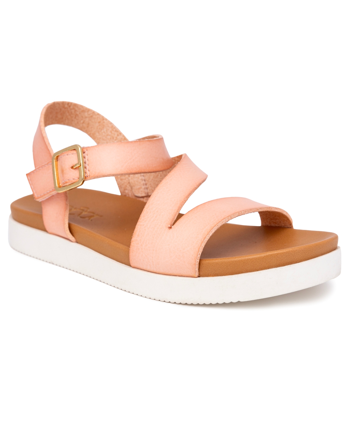 Shop Sugar Little Girls Ginny Platform Sandals In Peach