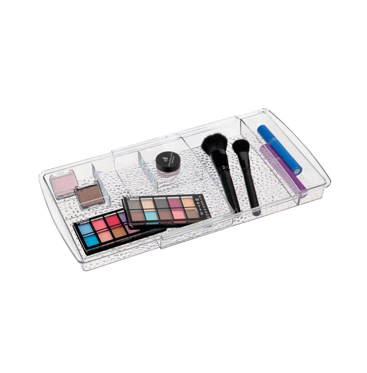 mDesign Expandable Makeup Organizer Tray for Bathroom Drawers - Clear