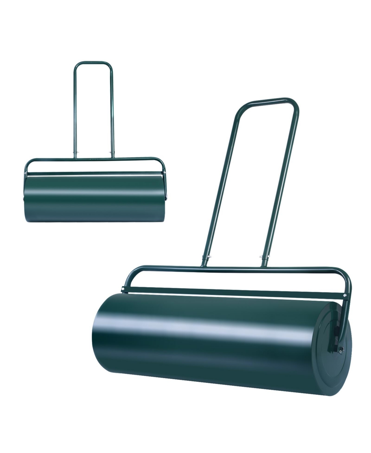 36 x 12 Inch Tow Lawn Roller Water Filled Metal Push Roller - Green