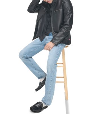 Men's Faux Leather Racer Jacket