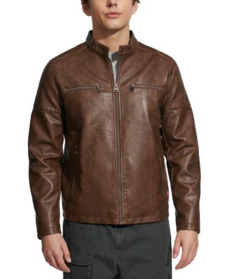 Men's Faux Leather Racer Jacket