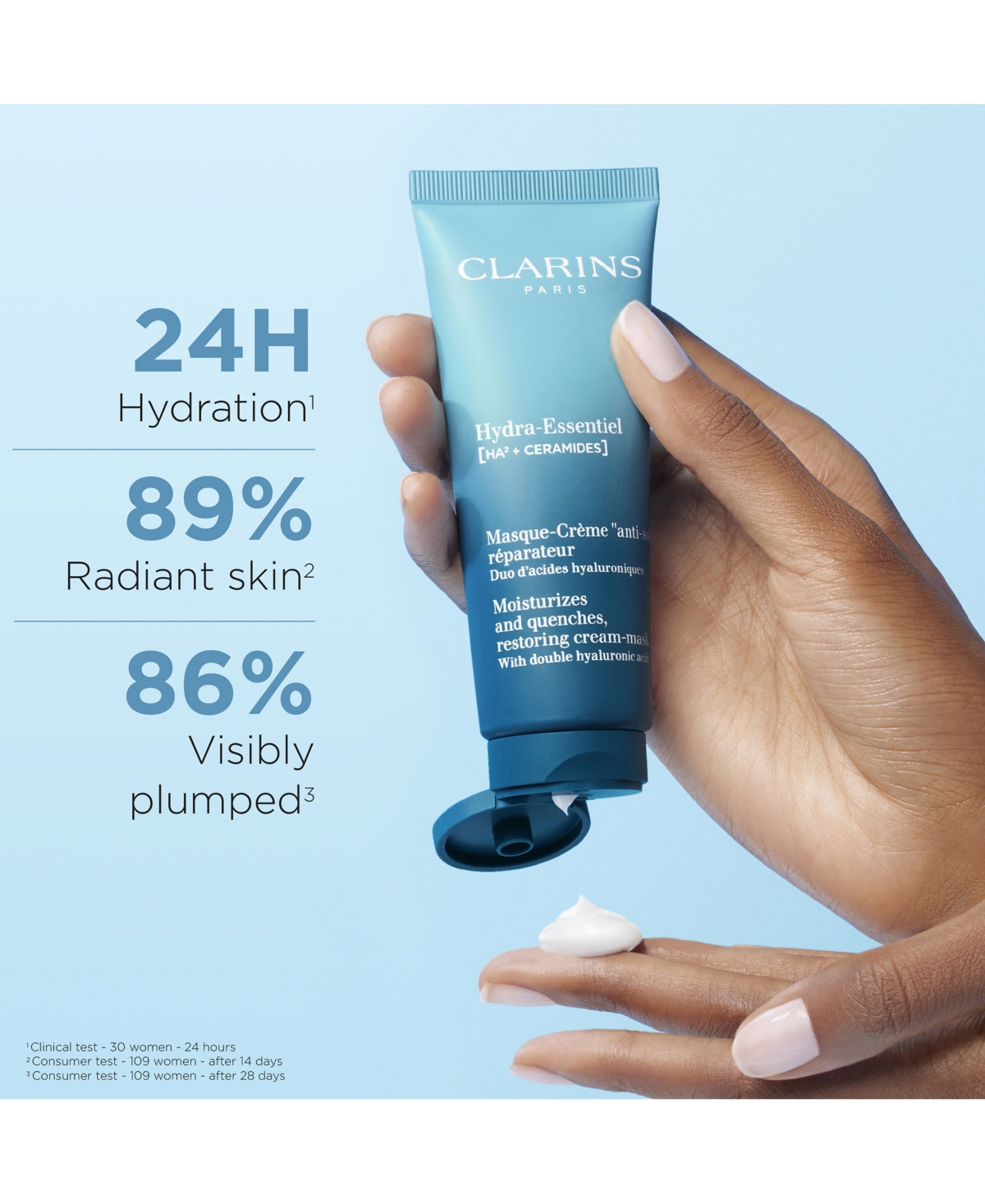 Shop Clarins Hydra-essentiel Hydrating Mask With Double Hyaluronic Acid, 2.3 Oz. In No Color