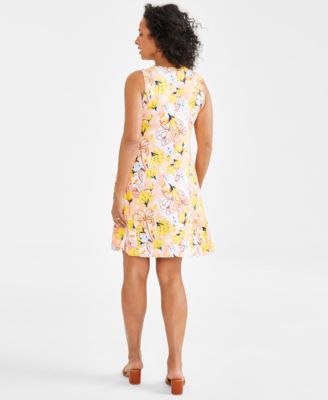 Women's Printed Sleeveless Knit Flip Flop Dress, Created for Macy's 