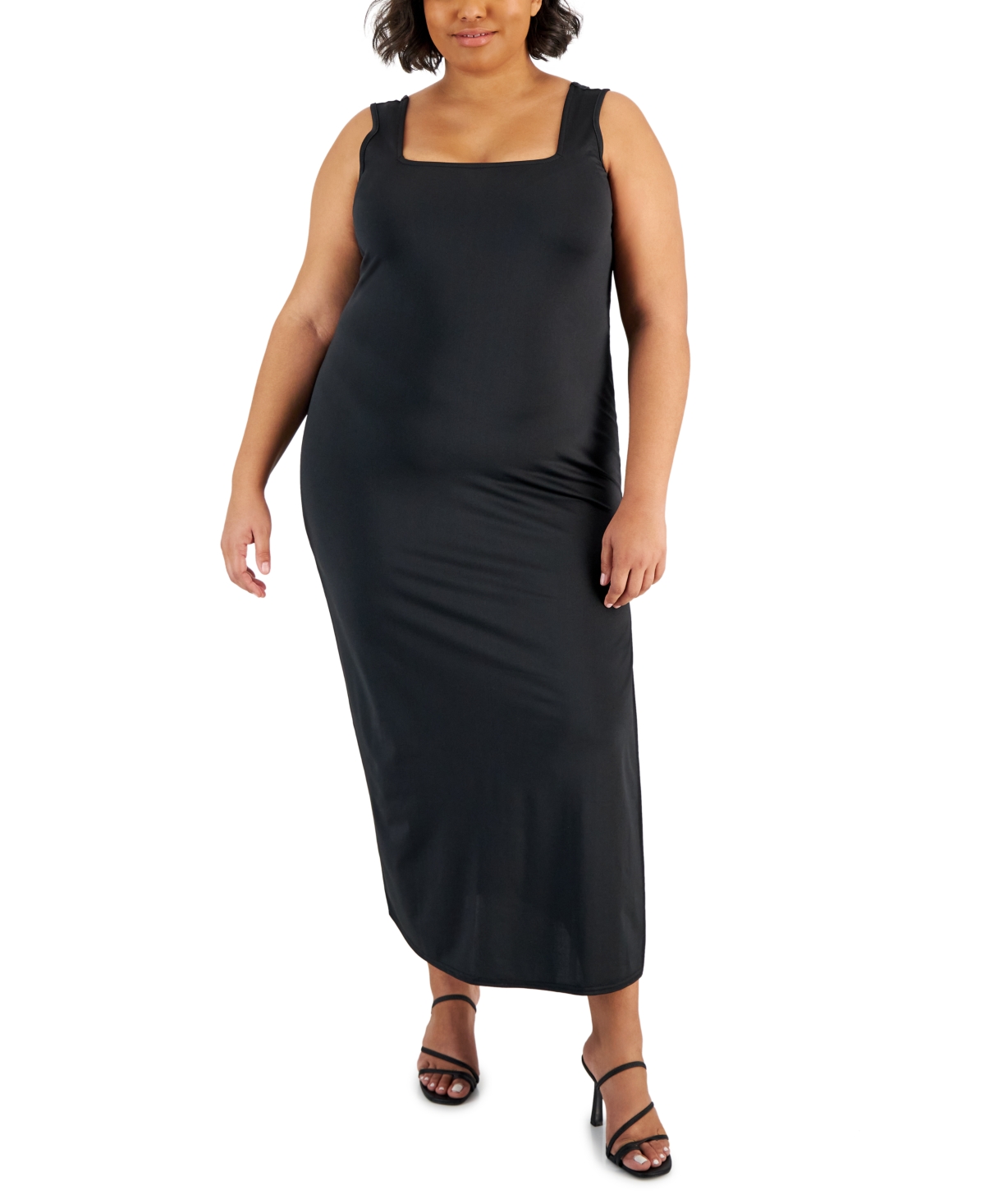 Shop Full Circle Trends Full Cirlce Trends Trendy Plus Size Tank Maxi Dress In Black Beauty