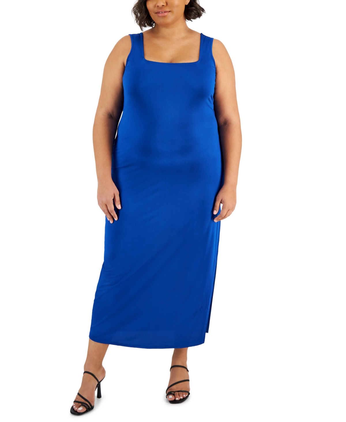 Full Cirlce Trends Trendy Plus Size Tank Maxi Dress - Royal Blue