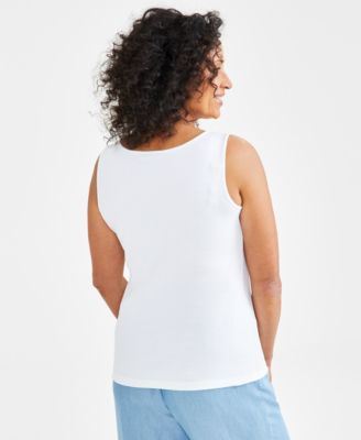 売れ筋商品|||スタイルアンドコー カットソー トップス レディース Plus Size Printed Square-Neck Short-Sleeve Top, Exclusively at Macy's Bright White Combo Style & Co Women's Cotton Gauze Square-Neck Top, Created for