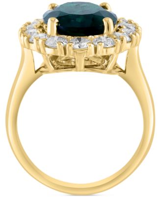 EFFY&reg; Lab Grown Ruby (6-3/4 ct. t.w.) & Lab Grown Diamond (1-3/8 ct. t.w.) Halo Ring in 14k Gold