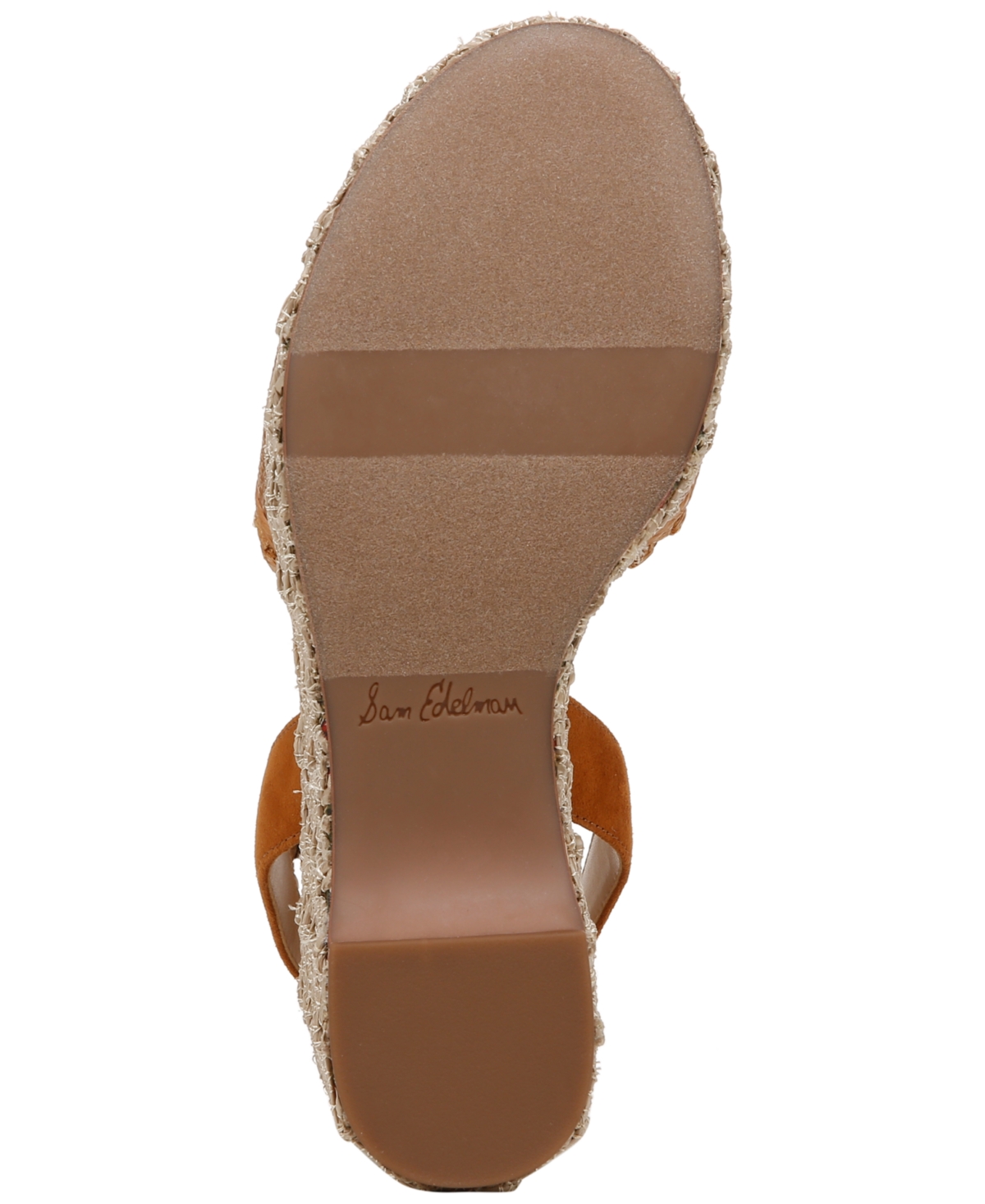 Sam Edelman Women's Amber Two-Piece Sculpted Platform Wedge Sandals -Buff Tan