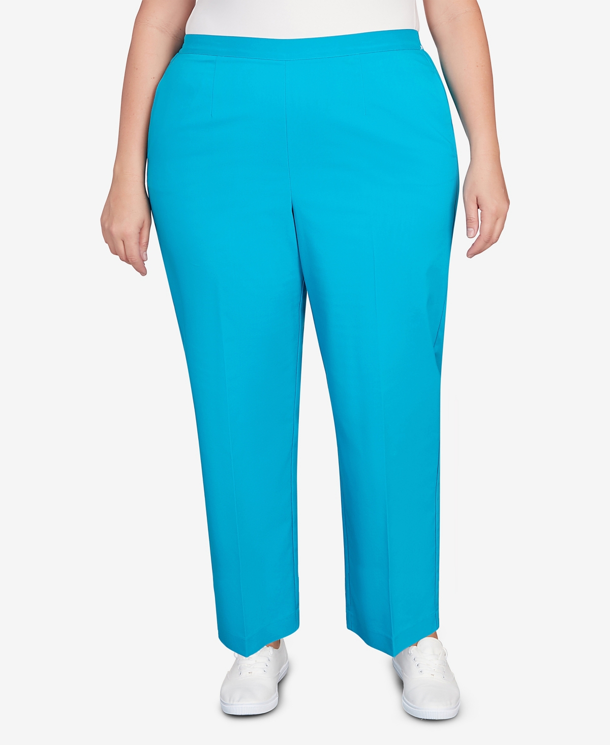 Shop Alfred Dunner Plus Size Tradewinds Stretch Waist Average Length Pants In Teal