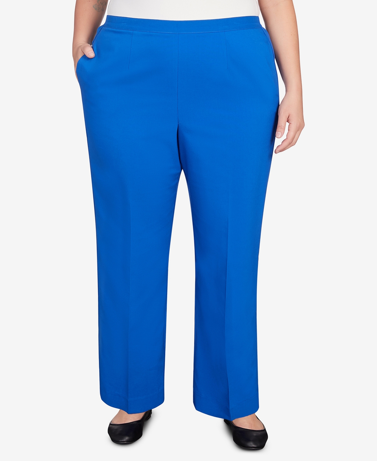 Shop Alfred Dunner Plus Size Tradewinds Stretch Waist Average Length Pants In Cobalt Blue