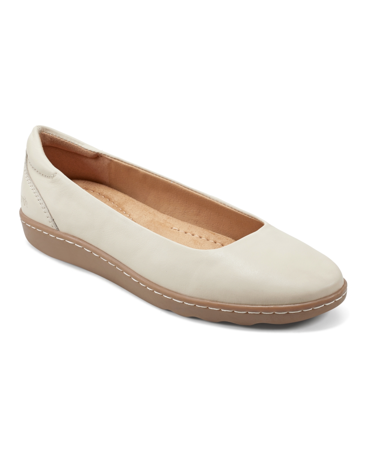 Shop Earth Women's Landen Slip-on Round Toe Casual Ballet Flats In Cream Leather