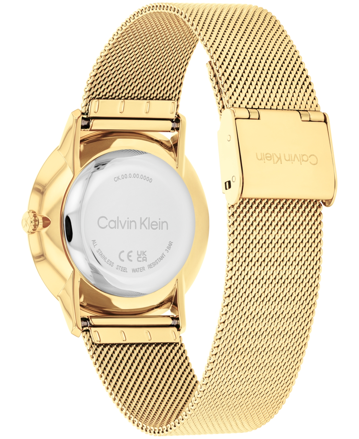 Shop Calvin Klein Women's Exceptional Gold-tone Stainless Steel Mesh Bracelet Watch 37mm