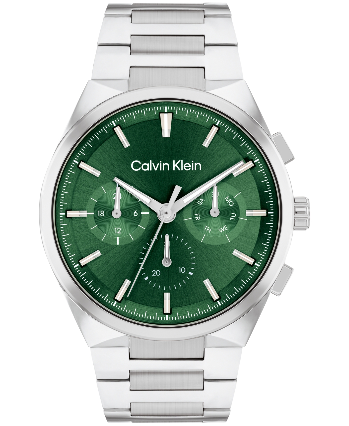 Calvin Klein Men's Distinguish Silver-tone Stainless Steel Bracelet Watch 44mm