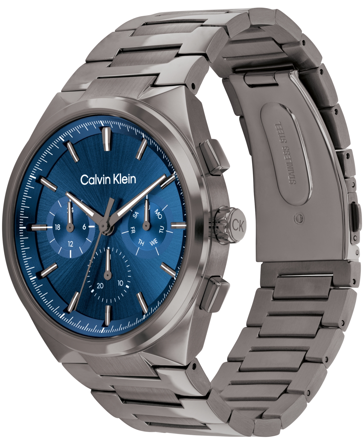 Shop Calvin Klein Men's Distinguish Gray Stainless Steel Bracelet Watch 44mm