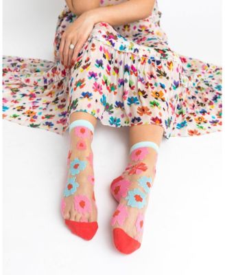 Women's Ribbon Roses Sheer Sock