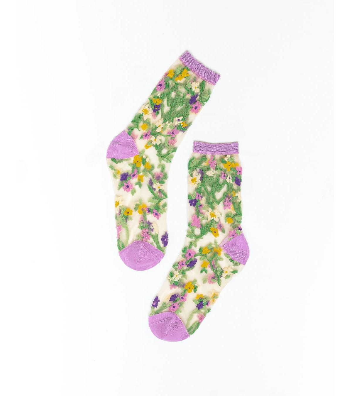 Sock Candy Women's Heart Floral Sheer Sock