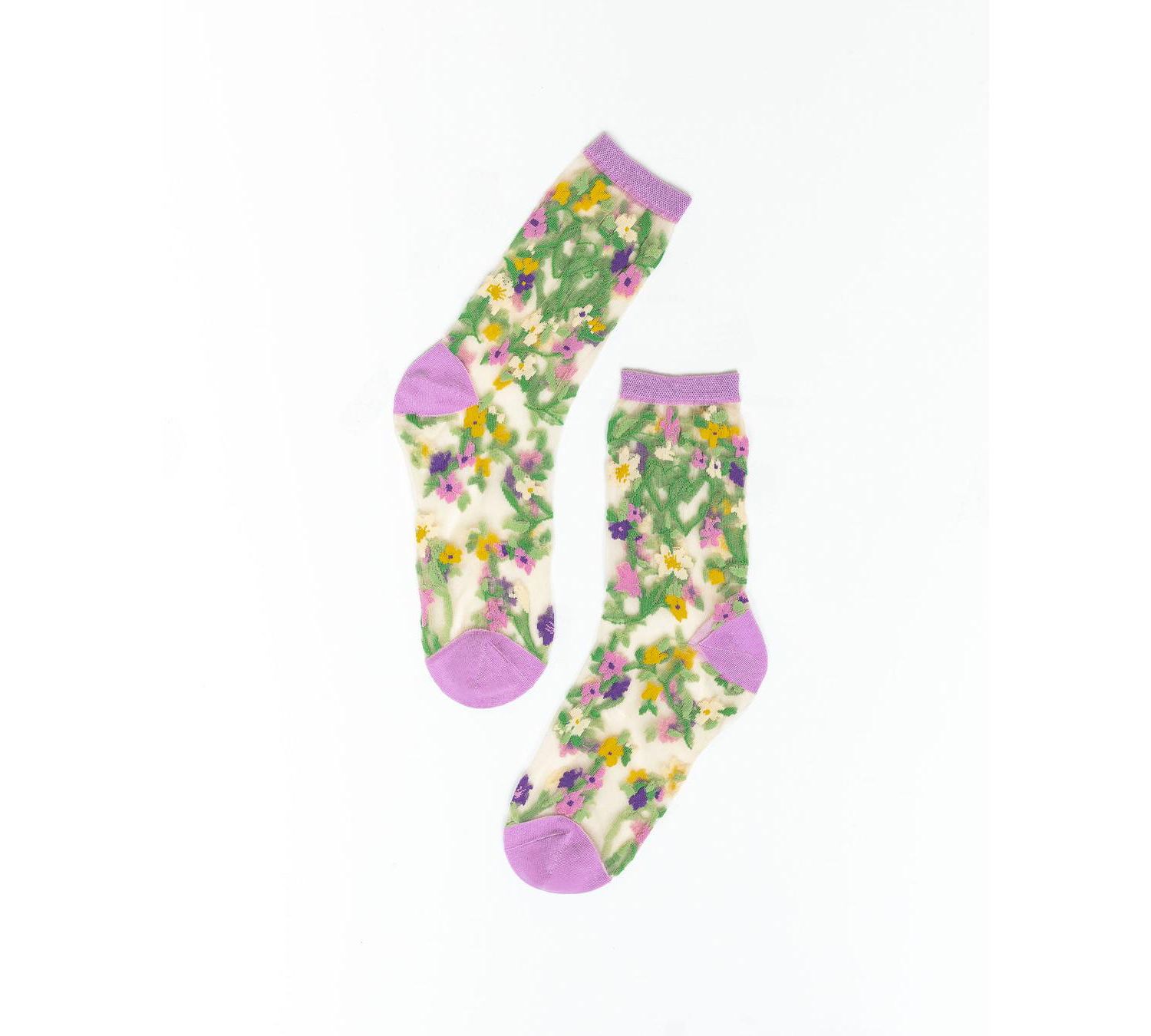 Women's Heart Floral Sheer Sock