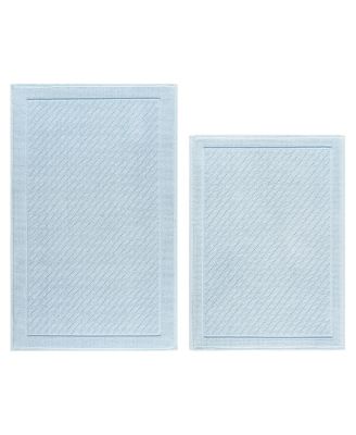 Host & Home Cotton Bath Rug, Stylish Textured Woven Design, Slip Resistant Backing, 5 Color Options, 2-Piece Set - 17x24 & 20x32