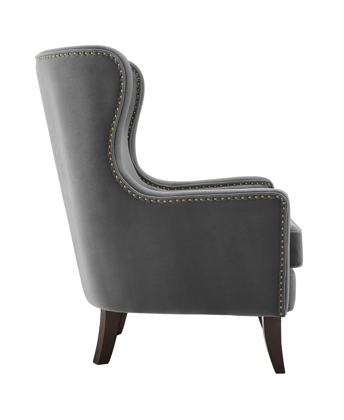 Shop Steve Silver Rosco 30" Velvet Accent Chair In Medium Gray