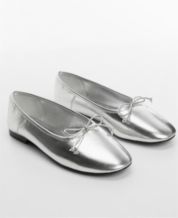 Macy's silver store flat shoes