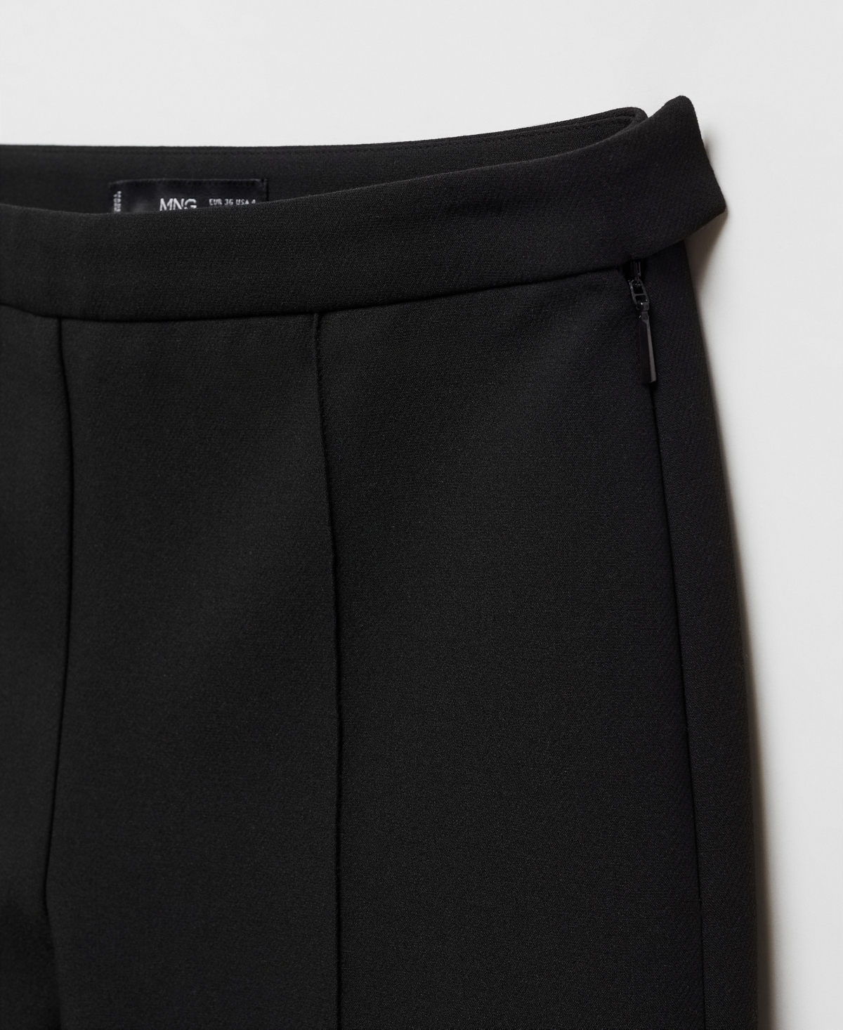 Shop Mango Women's Seam-detail Straight-fit Trousers In Black