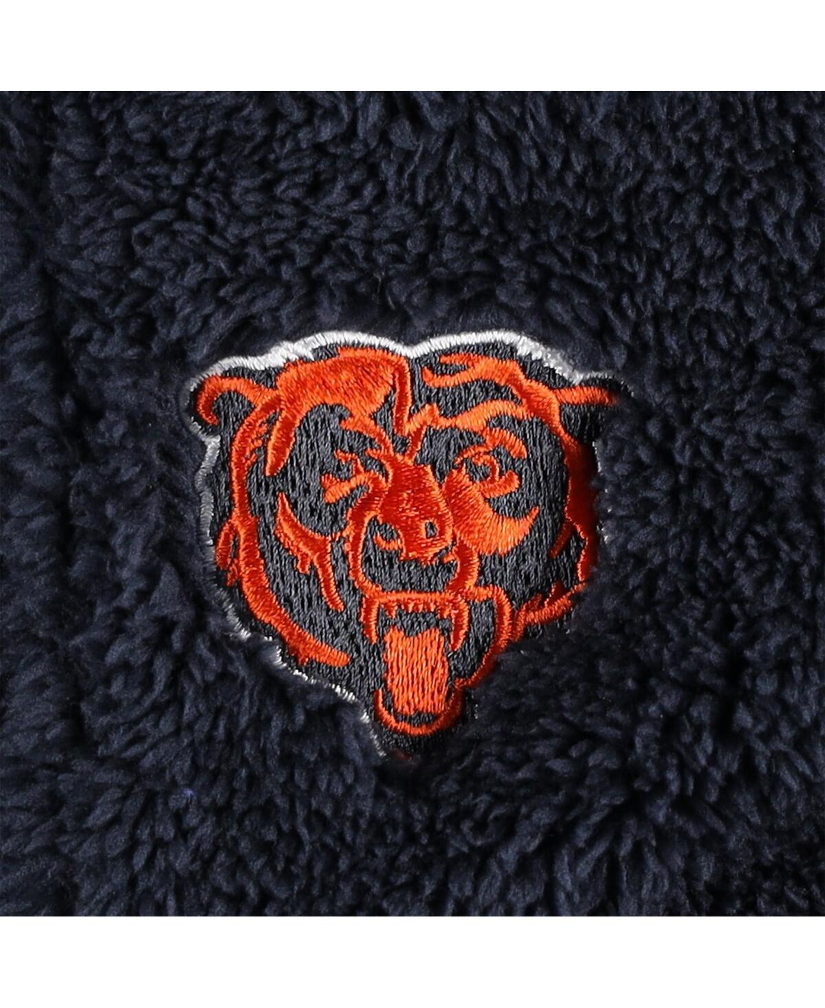 Baby Boys and Girls Gray Chicago Bears Game Nap Teddy Fleece Bunting Full-Zip Sleeper - Gray