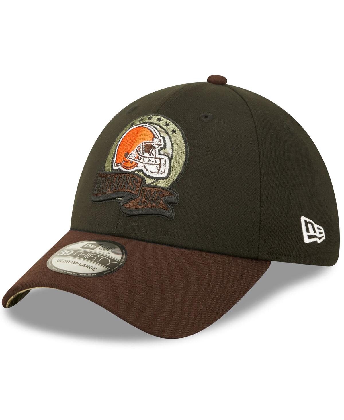 Men's New Era Brown Cleveland Browns 2022 Salute To Service 39THIRTY Flex Hat - Brown