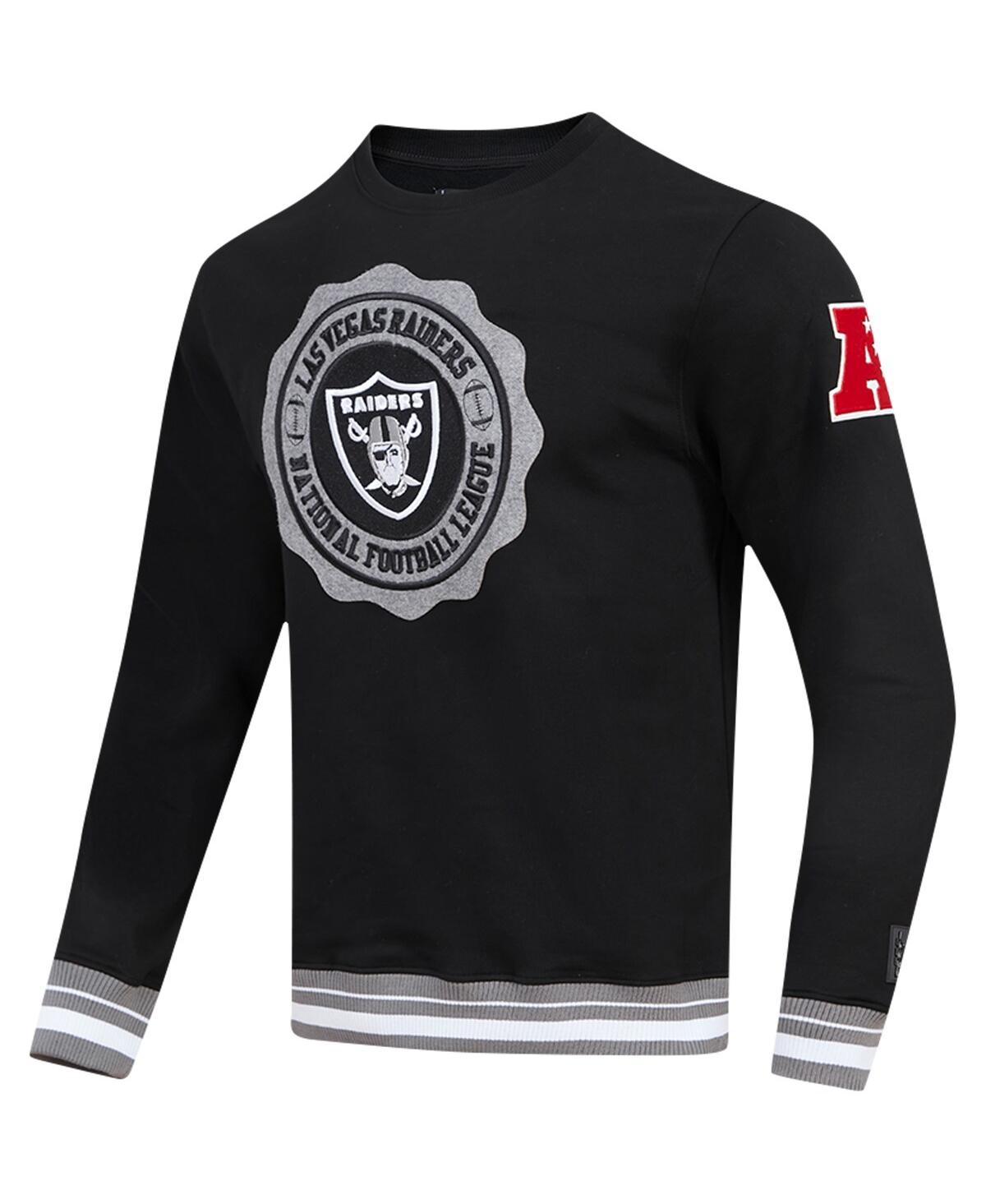 Shop Pro Standard Men's  Black Las Vegas Raiders Crest Emblem Pullover Sweatshirt
