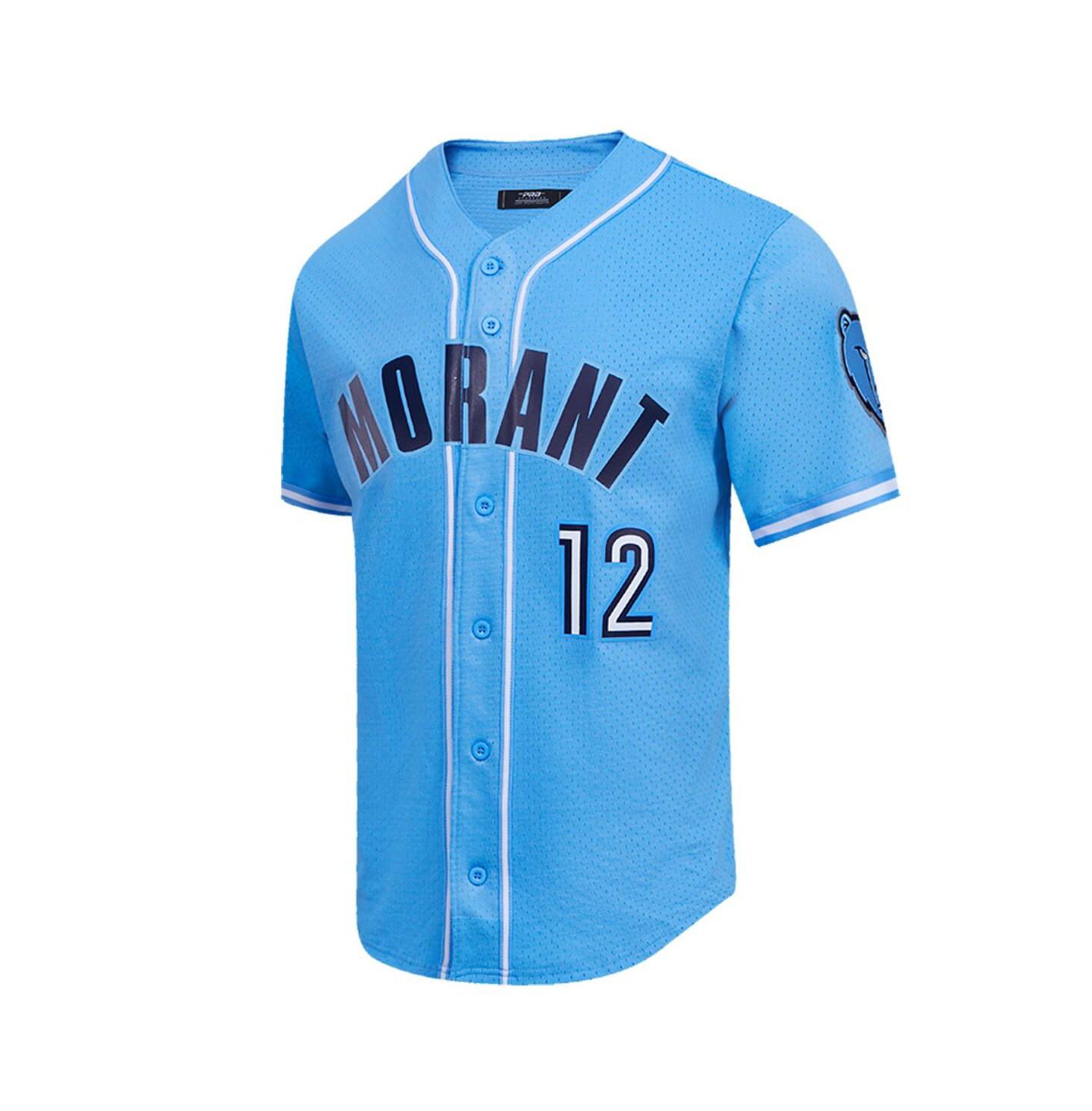 Мужская рубашка Pro Standard Ja Morant Blue Memphis Grizzlies Capsule Player Baseball Button-Up — фото 2