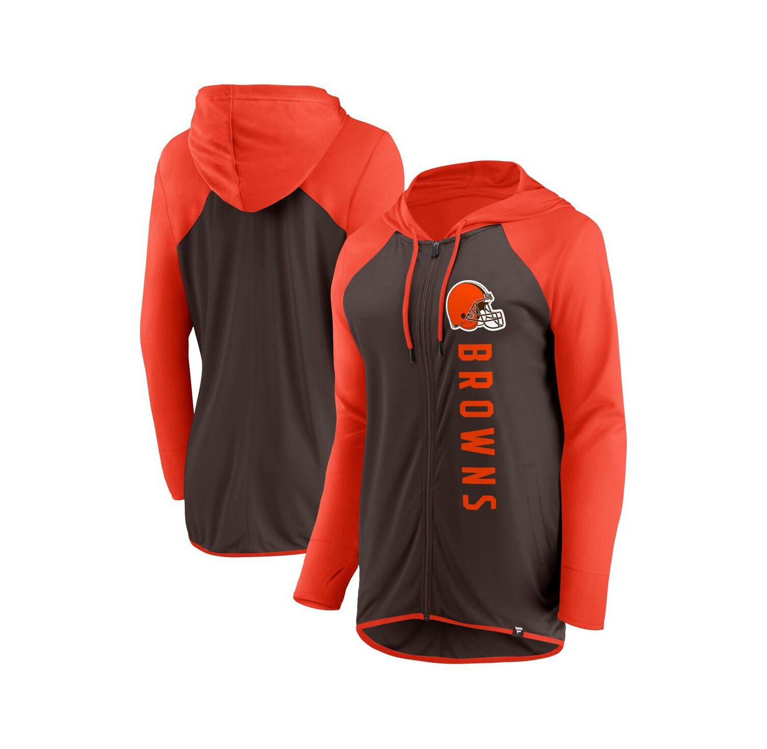 Women's Brown, Orange Cleveland Browns Forever Fan Full-Zip Hoodie