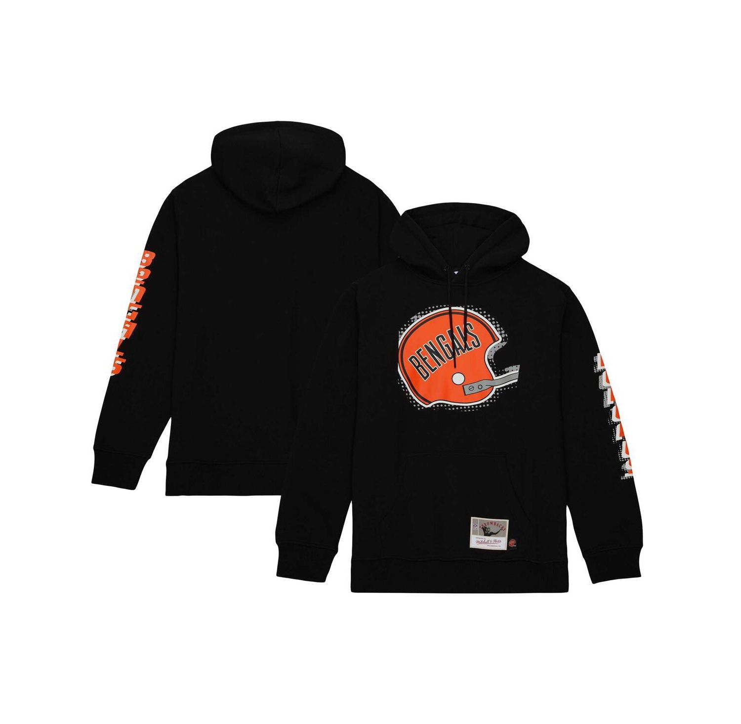 Men's Black Cincinnati Bengals Gridiron Classics Big Face 7.0 Pullover Hoodie