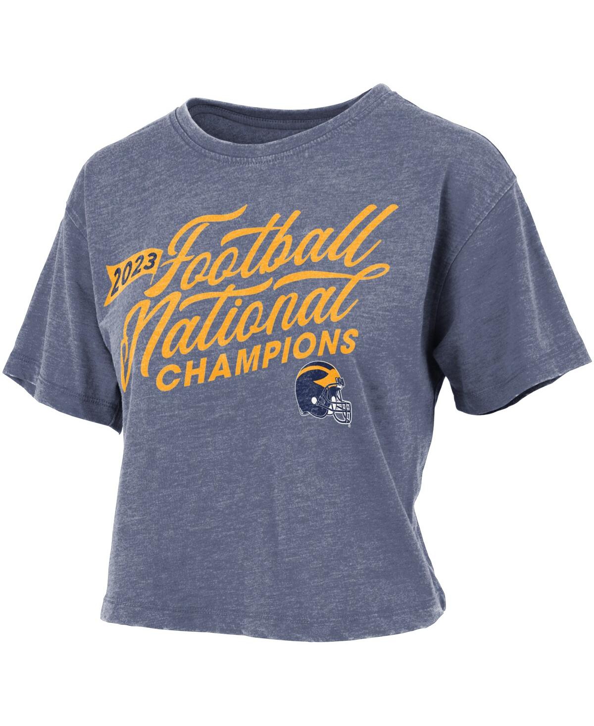 Pressbox Navy Michigan Wolverines College Football Playoff 2023 National Champions Vintage Waist-le In Navy