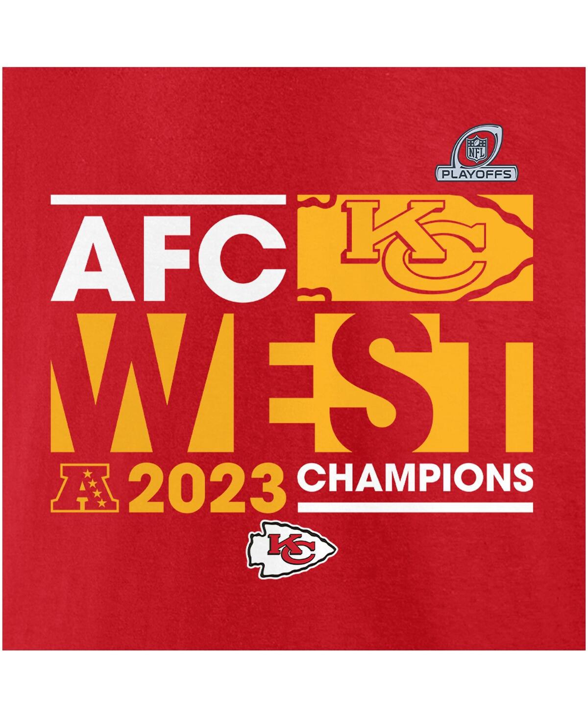 Shop Fanatics Men's  Red Kansas City Chiefs 2023 Afc West Division Champions Conquer T-shirt