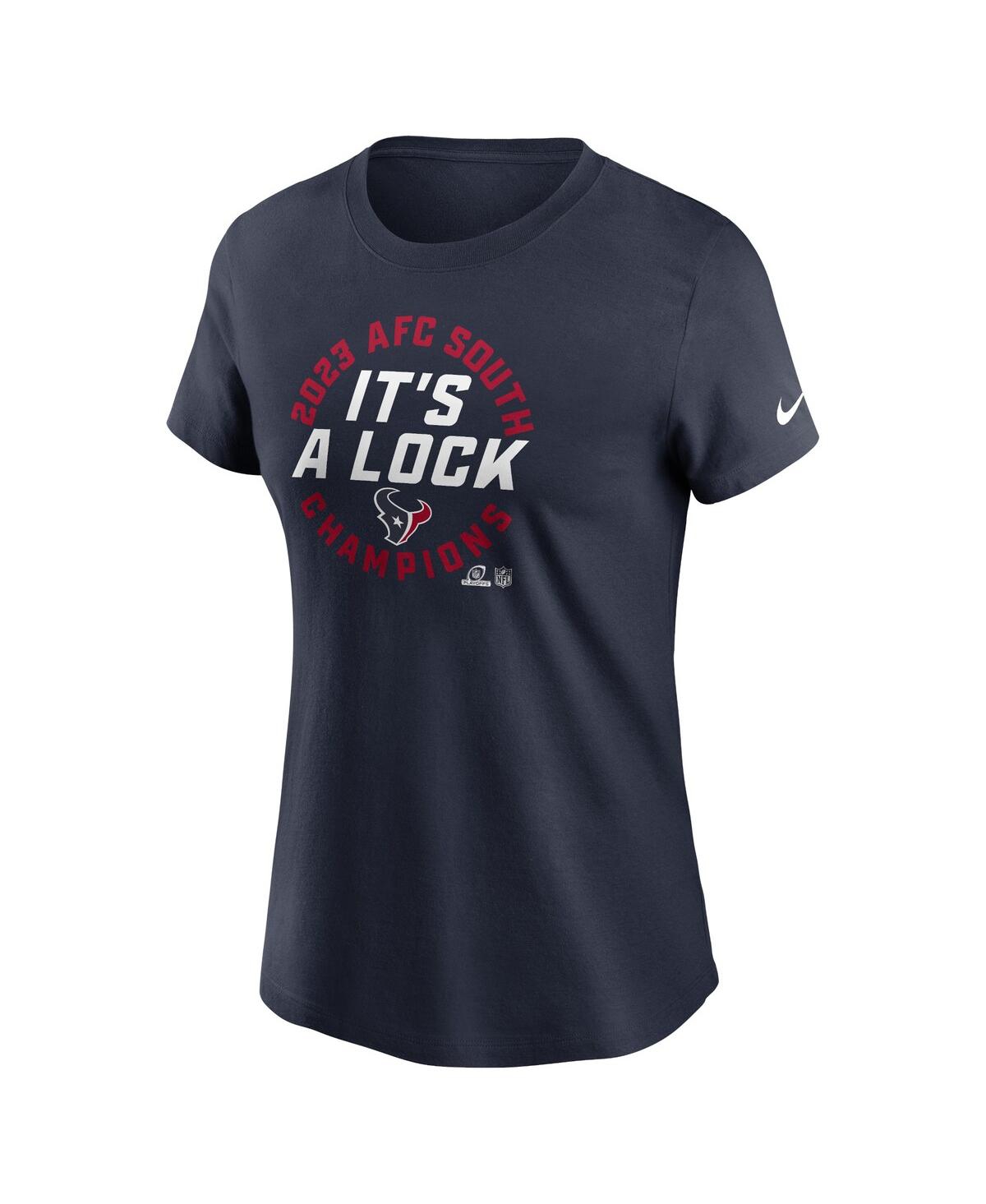 Women's NikeHouston Texans 2023 Afc South Division Champions Trophy Collection T-shirt - Navy